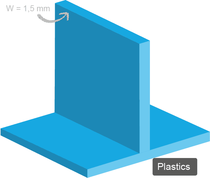 visualization of the wall thickness for plastic parts